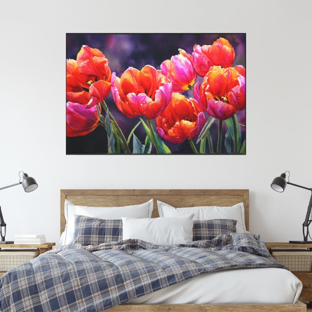 Impressões de Flores Abstratas em Tela – Parede de (Insitu(Quarto))