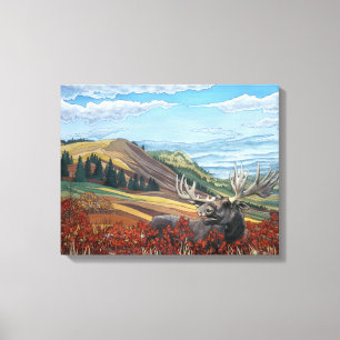 Impressões de Pintura de Paisagem de Moose Autumn