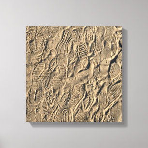 impressões do calçado na areia