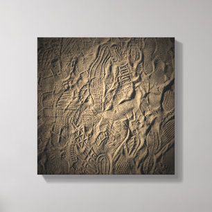 impressões do calçado na areia