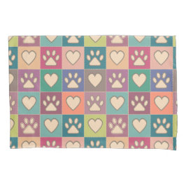 Impressões e corações de pata de algodão