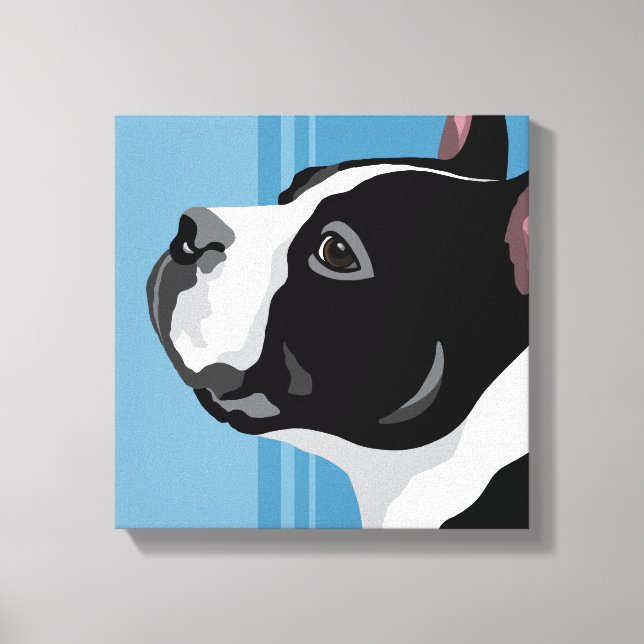 Impressões em Tela de Cachorro Boston Terrier (Frente)