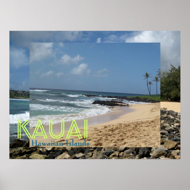Impressões em Tela estilo poster de Kauai (Frente)