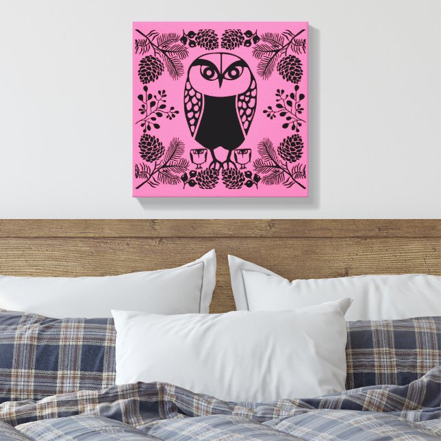 Impressões Folk Art Owl (Insitu(Quarto))