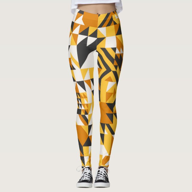 Impressões Negros, Ajustados Suaves - Leggings na  (Frente)