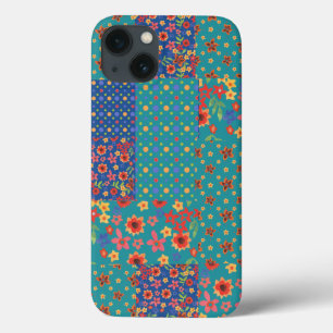Impressões nostálgicos Faux Patchwork iPhone 6 Cas