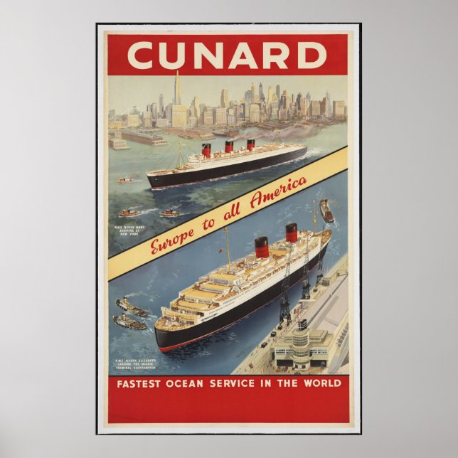 Impressões retror de Poster de Viagens vintage Cun (Frente)