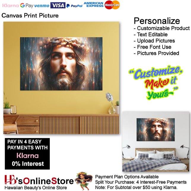 Imprimir Imagem de Jesus Canvas (Jesus Colorful Dashing Biblica Canvas Print Picture.)