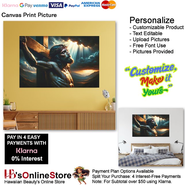 Imprimir Imagem de Jesus Canvas 3 (Jesus Cross Biblical Christian Grace Canvas Print Picture 3.)