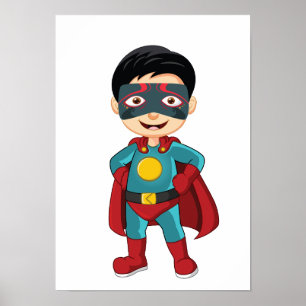 Imprimível com Poster de super-herói digital