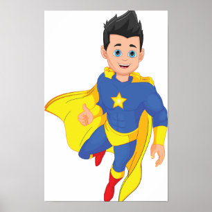 Imprimível com Poster de super-herói digital