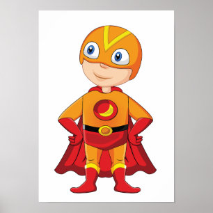 Imprimível com Poster de super-herói digital