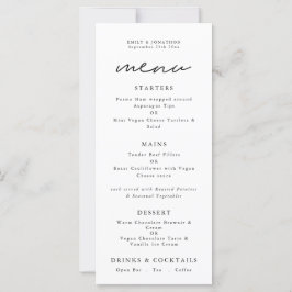 Imprimível Simples Qualquer Menu de Casamento de S