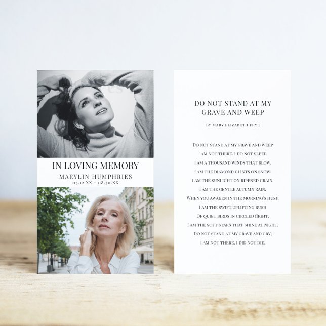 In Loving Memory Before & After Prayer Card (Criador carregado)