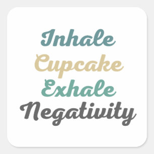 Inalar Cupcake Exalar Adesivos de Negatividade