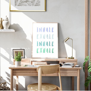 Inalar Exalar afirmação de saúde mental poster