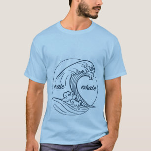 Inale Exale Onda do Oceano Camiseta de Atenção P