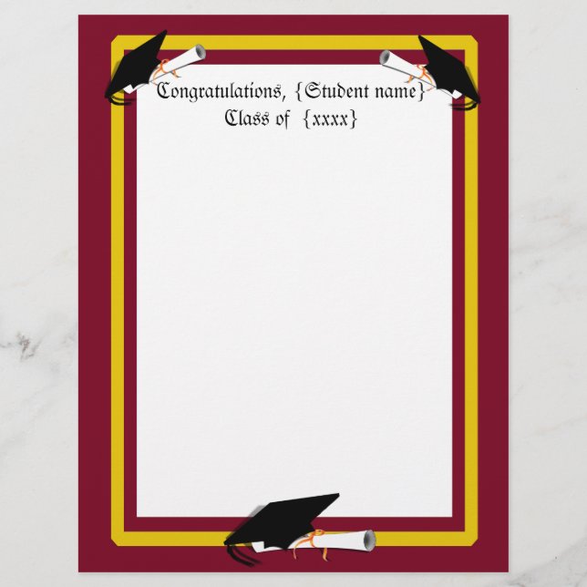 Inclinação do boné de formatura - Cores das Escola (Frente)