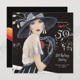 Incrível Art Deco 50º Convite de Aniversário