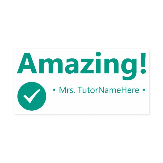 "Incrível!" Carimbo de borracha de reconhecimento (Design)