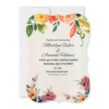 Incrível Convite De Casamento Floral Por Aquarela