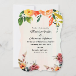 Incrível Convite De Casamento Floral Por Aquarela