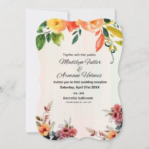 Incrível Convite De Casamento Floral Por Aquarela