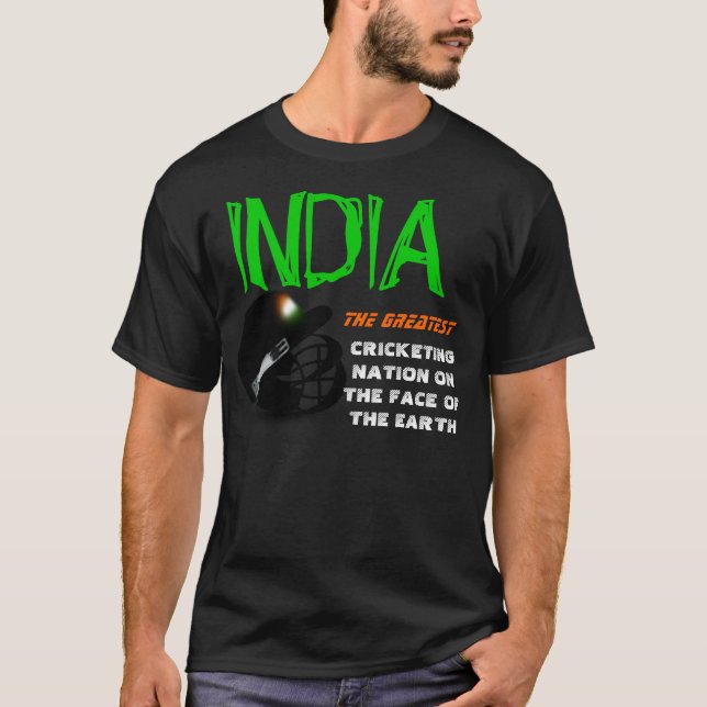 India a grande nação do grilo na camisa da terra (Frente)