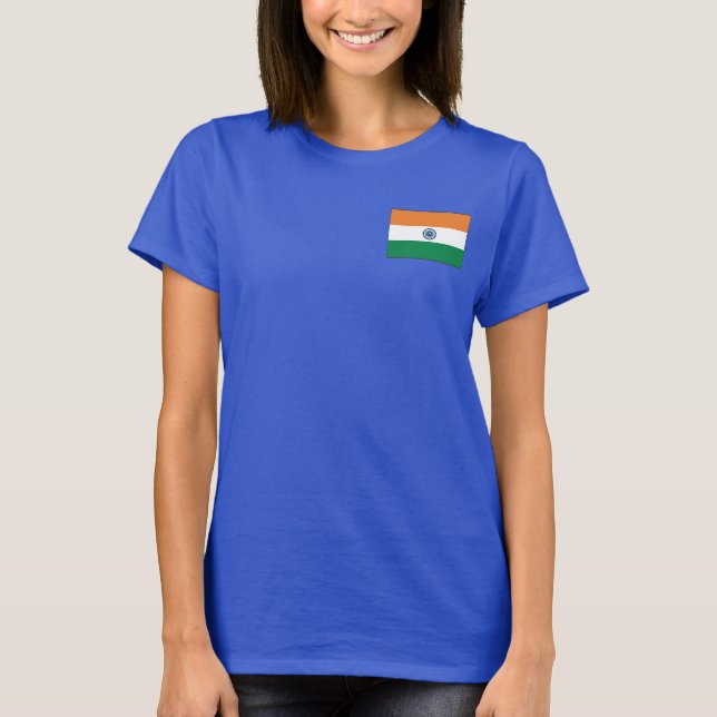 Índia Flag e Map dk T-Shirt (Frente)