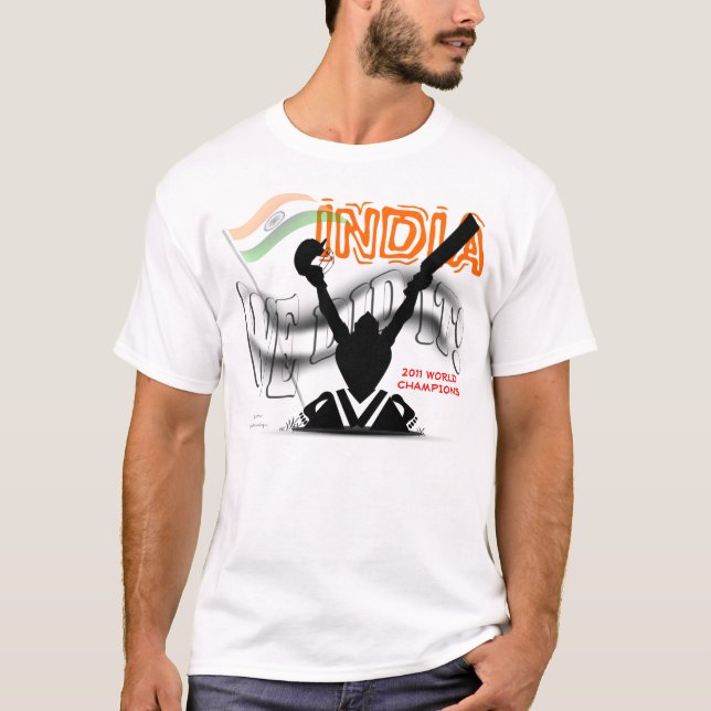 India "nós fizemo-lo" camisa dos campeões T do (Frente)