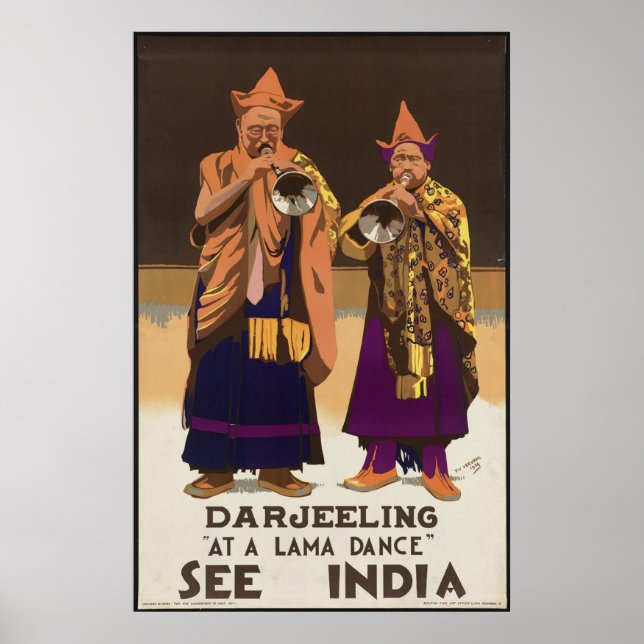 Índia - Poster de anúncio de Viagens vintage de je (Frente)
