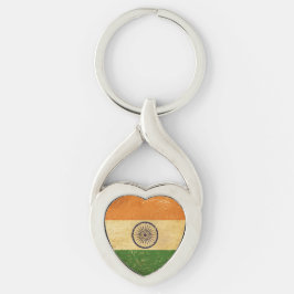 Indian Flag Vintage Grunge Metal Chaveiro