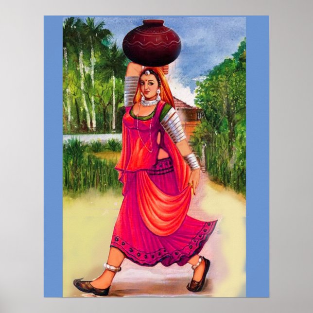 Indian village women poster design (Frente)