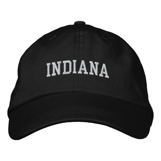 Indiana bordou Boné Ajustável Preto (Frente)