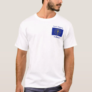 Indiana Flag Map City T-Shirt