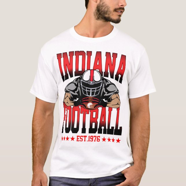 Indiana Football Player Graphic Sport T-Shirt (Frente)