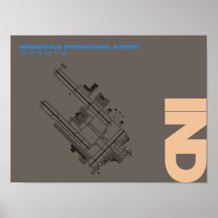 Indianapolis Airport (IND) Diagram Poster