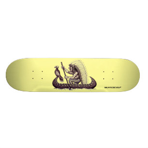 Indiano com o skate legal da arte gráfica da águ