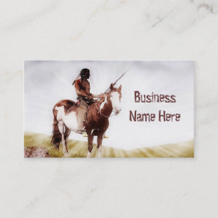 Indiano do vintage em cartões de visitas do pône