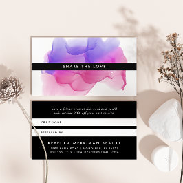 Indicação Blot de Aquarela Magenta Moderna | Cartão de consu