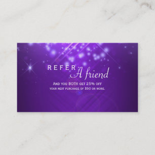 Indicação Cartão de REFER UM AMIGO do Purple Sparkle Lights