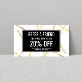 Indicação Chic Dourado Bobby Pins Hair Salon Cartão de Refer