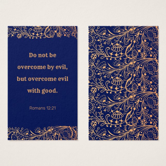 Indicador de Bíblia Padrão Azul do Marinho Elegant (Frente & Verso)