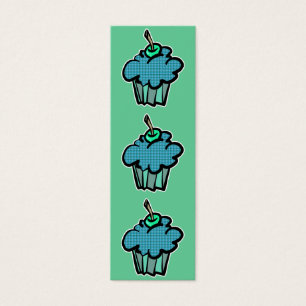 indicador de cupcake de xadrez de tartan azul