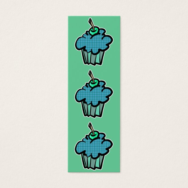 indicador de cupcake de xadrez de tartan azul (Frente)