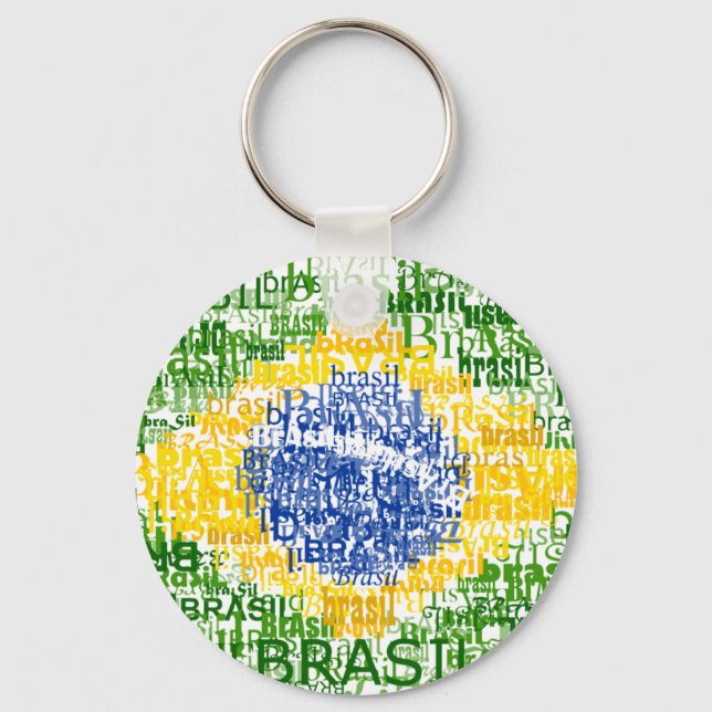 Indicador de Texto Brasil Redondo Chaveiro (Frente)