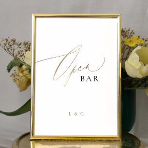 Indicativo de Bar Aberto de Casamento Dourado Bran