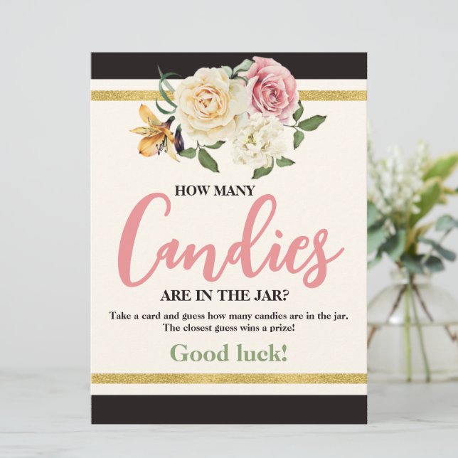 Indicativo de Mesa de Chá de panela Floral Dourado (Em pé/Frente)