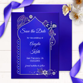 Indigo Blue Purple Henna Salve o Cartão de Data