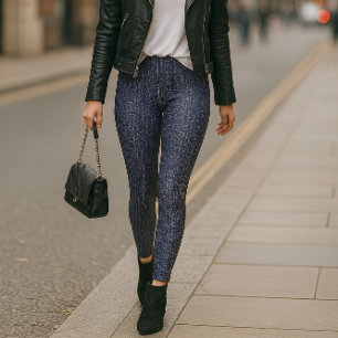 Indigo Rinse Faux Denim Leggings